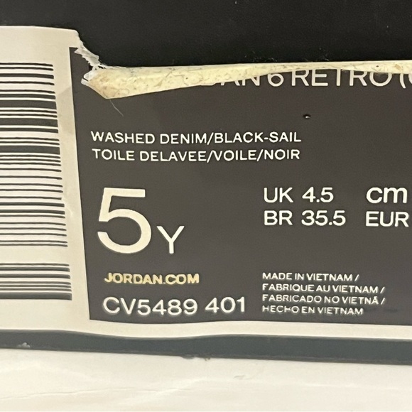 Jordan 6 Retro High Wash Denim Size 5Y - Picture 2 of 9